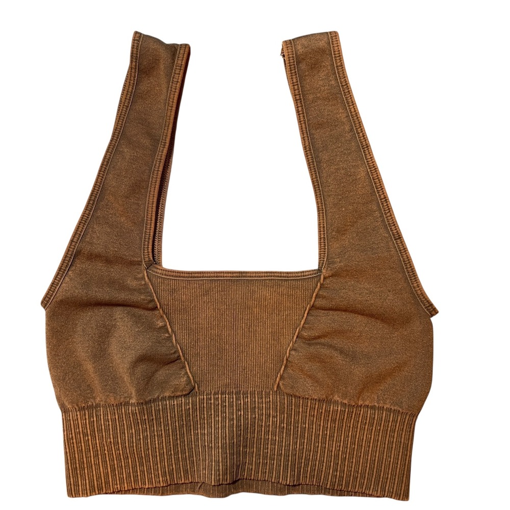 Free People Movement Ribbed Brami‎ Crop Top Brown XS/S New